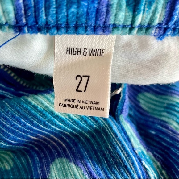 URBAN OUTFITTERS BDG HIGH & WIDE CORDUROY PANTS - BLUE MULTI WAVY LINE size 27 - Picture 12 of 12